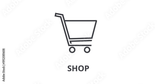 Shopping cart icon on white background.
