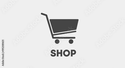 Shopping cart icon with wheels.