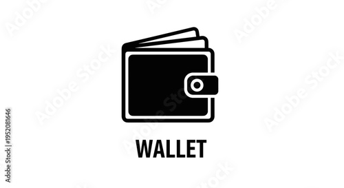 Black wallet with white outline.