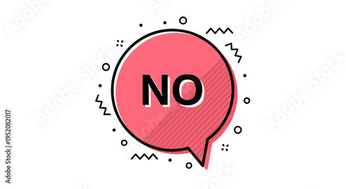 Red No Speech Bubble Icon 1.