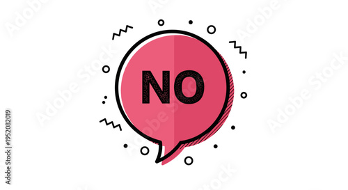 Red No Speech Bubble Icon.