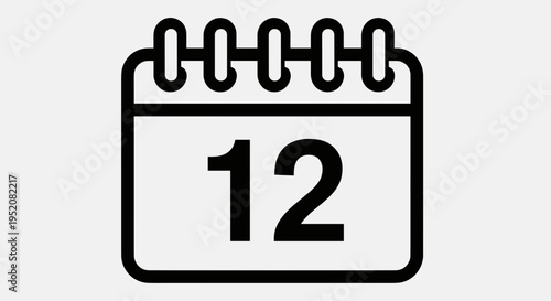 Calendar icon with the number twelve.