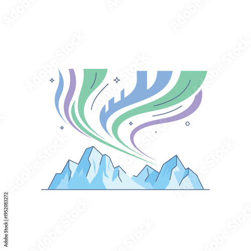 Vibrant Aurora Borealis Dancing Above a Majestic Snow-Capped Mountain Range Under a Starry Sky