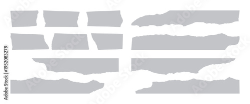 破れた紙のベクター・グラフィック素材（Grey）