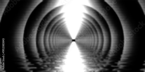 Grunge halftone gradient background. Faded grit noise texture. White and black sandy wallpaper. Retro pixelated backdrop. Anime or manga style comic overlay