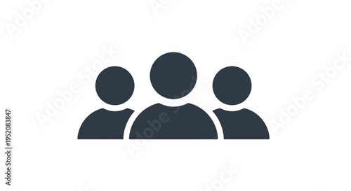 Three people icons standing together.