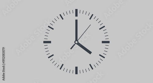 Analog clock with black hands.