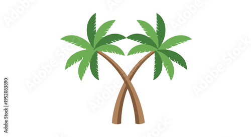 Two palm trees crossed together.