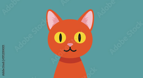 Cartoon orange cat face closeup.