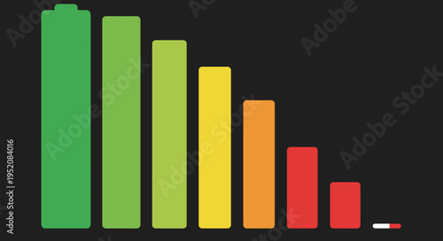 Multicolored bar graph chart columns.