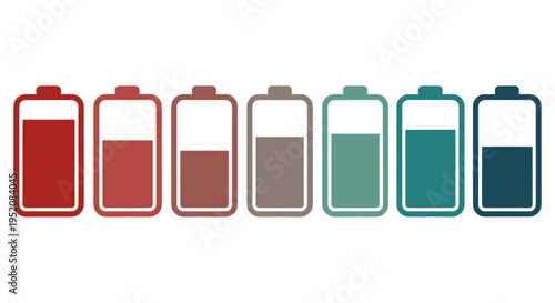 Battery icons in different charge levels.