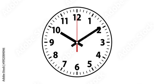 Analog clock with black hands 2.
