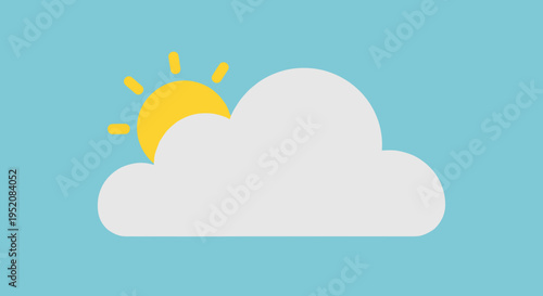 Sun Behind White Fluffy Cloud.