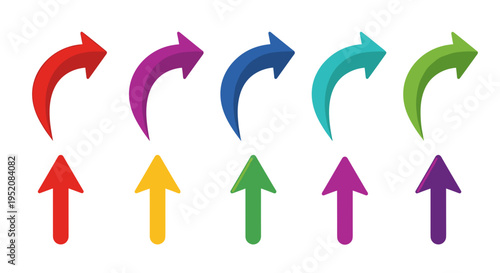 Colorful Arrows Pointing Up and Right.