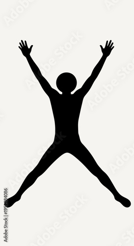 Silhouette of a jumping person.