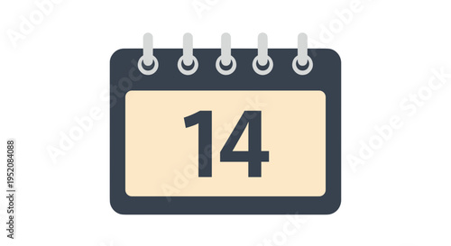 Calendar page with number fourteen.