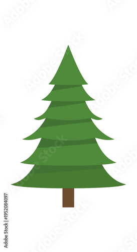 Green Pine Tree Evergreen Illustration.