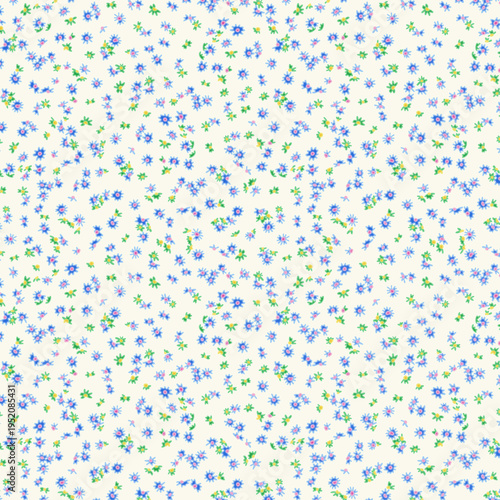 Watercolor Floral Seamless Pattern with Delicate Blossoms

