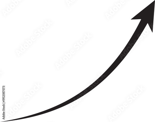 A black arrow pointing upwards on a white background