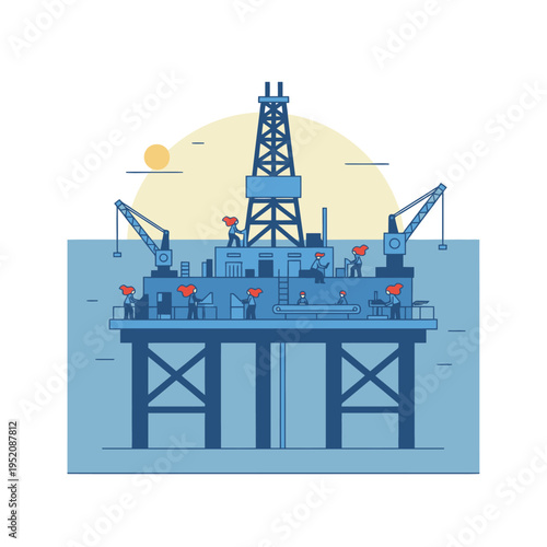 Offshore Oil Rig Platform Industrial Structure.