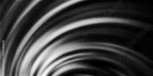 Grunge halftone gradient background. Faded grit noise texture. White and black sandy wallpaper. Retro pixelated backdrop. Anime or manga style comic overlay