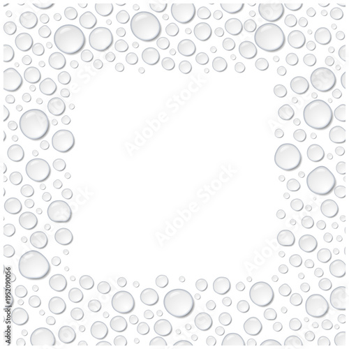 水滴フレーム素材 雫の囲みデザイン コピースペース付き ベクター