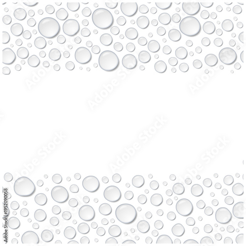 上下に水滴のフレーム素材 雫の装飾デザイン ベクター