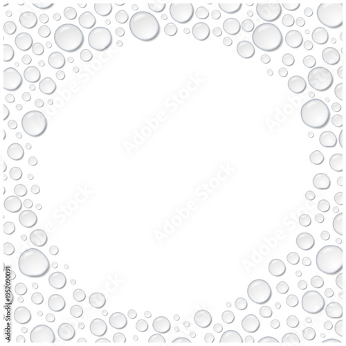 円形水滴フレーム素材 雫のサークル装飾デザイン ベクター