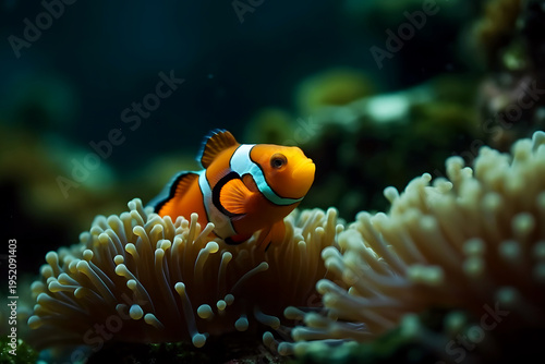 Clownfish Marine Life Anemone Reef. Neural network AI generated art