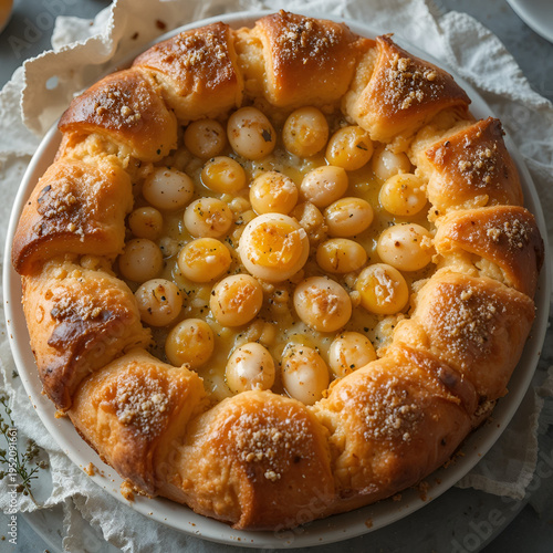 Vol-au-vent ripieni con uova e code di gamberetti