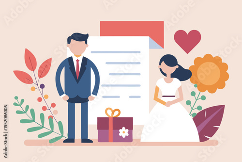 Floral Wedding Invitation Card Design Templates with Decorative Borders for Romantic Occasions