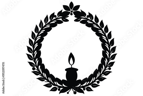 Wreath Style Candlelight Circular Frame with Advent Candles for Spiritual Christmas and Winter Solstice Decor