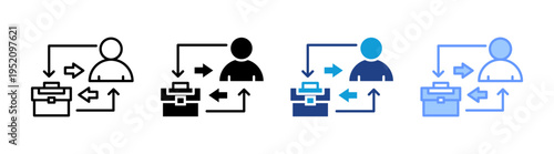 B2c icon set multiple style collection