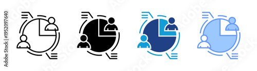 Demographic icon set multiple style collection