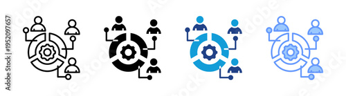 Segmentation icon set multiple style collection