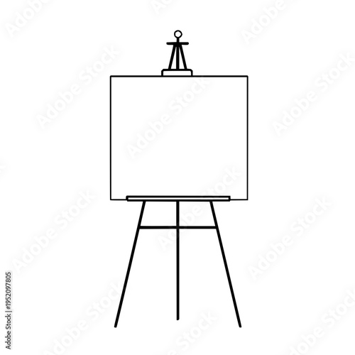 Artist easel stand for painting canvas art drawing vector illustration for creative studio school design