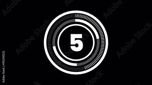 10 Second Countdown Timer Animation with Circular Progress Bar and Transparent Alpha Channel transparent background alpha channel