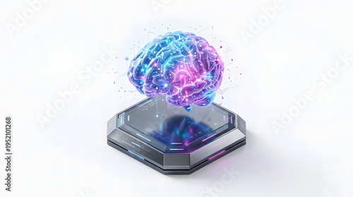 Wallpaper Mural Glowing digital brain visualization representing Artificial Intelligence and advanced technology Torontodigital.ca