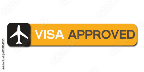 Visa Approved Stamp Immigration Travel Authorization Concept for Airport Arrival and International Abroad Visa Approval Isolated on White Background