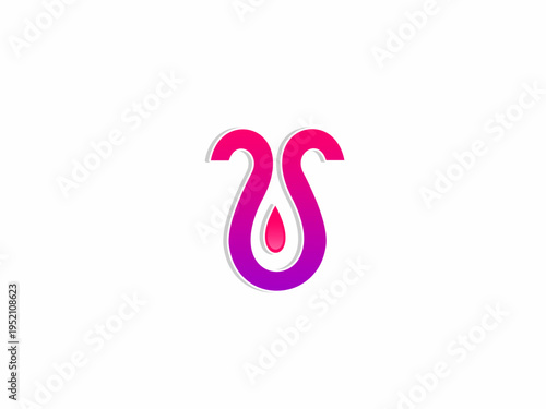 Creative Reproductive Health Care Logo Design with Pink and Purple Gradient Liquid Drop Symbol for Women Wellness