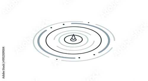 Water Drop Ripple Concentric Wave Abstract Illustration
