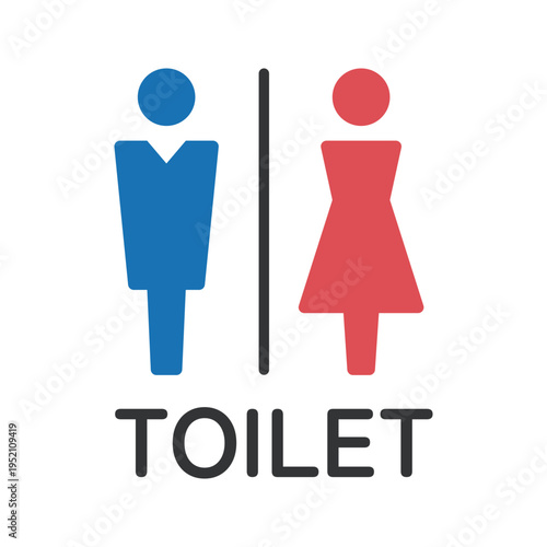 トイレ・お手洗い・男子・女子・シンプルでおしゃれなカラーアイコン