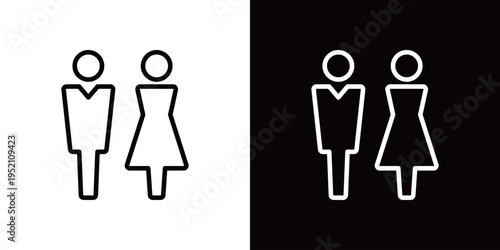 モダンな紳士・婦人のトイレアイコン