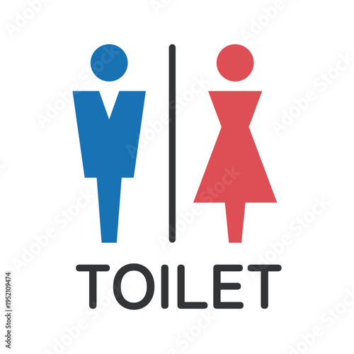 スタイリッシュなカラーのTOILETトイレアイコン