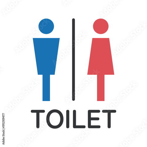 シンプル抽象的なカラーのトイレアイコン