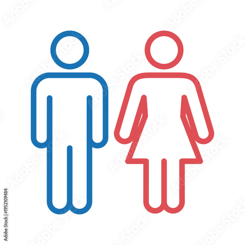 人のシルエットのカラートイレアイコン