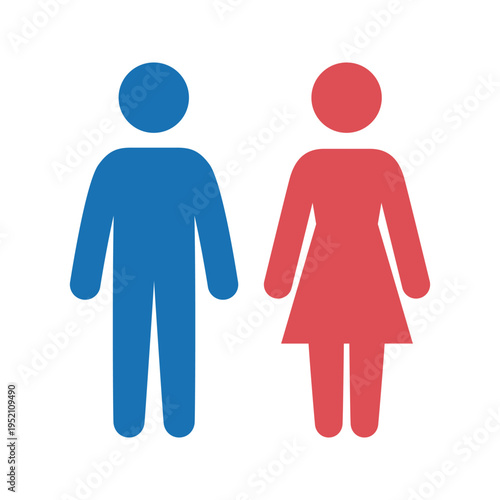 男女のシルエット・カラーのトイレアイコン