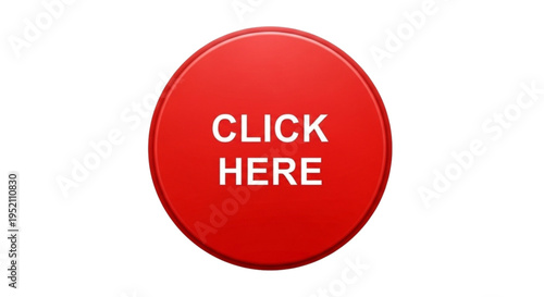 Red Click Here Call to Action Button with 3D Glossy Effect