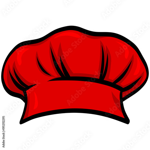 Red Chef Hat Cap Illustration Drawing Icon