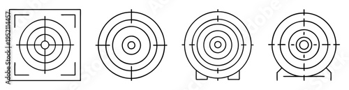 Different target designs including circular targets and one square target graphic